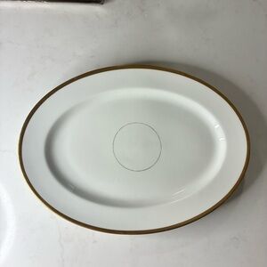 Vintage Haviland limonges France White and Gold Oval Serving Platter